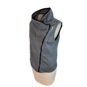 Reebok Womens Active Moto Zip Vest Knit Gray M
